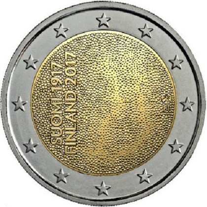 pièce 2 euros 2017 commémorative Finlande 100 ans de son indépendance Suomi 1917