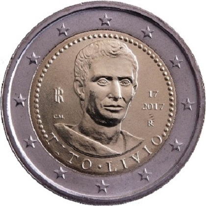 pièce 2 euros 2017 commemorative Italie Tito Livio