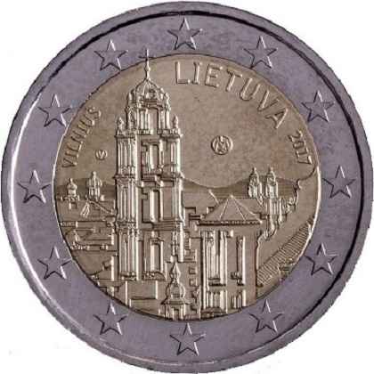 pièce 2 euros commémorative Lituanie 2017 Vilnius