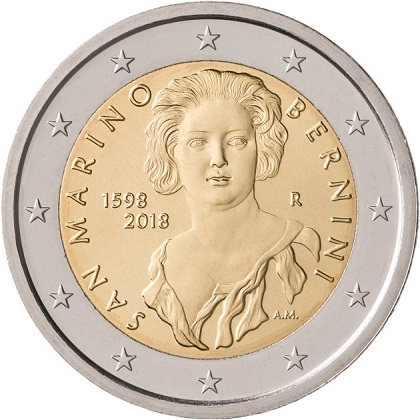 pièce 2 euros 2018 Saint-Marin commémorative Gian Lorenzo Bernini