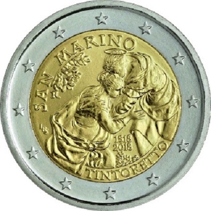 pièce 2 euro 2018 Saint Marin Tintoretto