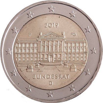 2 euro 2019 commémorative Allemagne 70e anniversaire du Bundesrat allemand