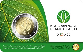 2 € euro commémorative BU 2020 Belgique pour l'année internationale de la santé des plantes