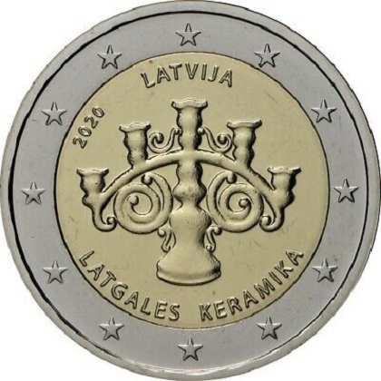 2 € euro commémorative 2020 Lettonie dédiée à la céramique de Latgalian