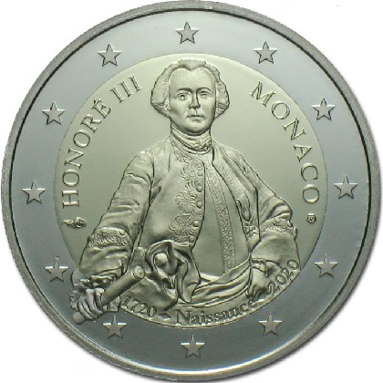 2 € euro commémorative Monaco 2020 pour