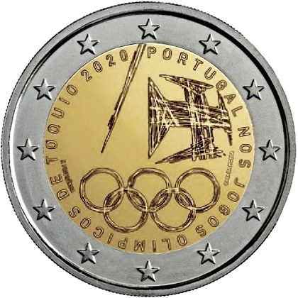 2 € euro commémorative 2020 Portugal pour la participation portugaise aux Jeux Olympiques de Tokyo 2020