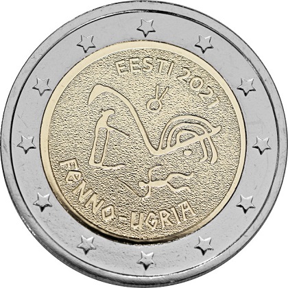 2 € euro commémorative 2021 Estonie dédiée aux peuples peuples finno-ougriens.