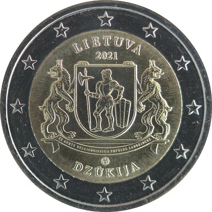2 € euro commémorative 2021 Lituanie la Région de Dzukija,