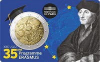 2 € euro commémorative 2022 France Erasmus BU