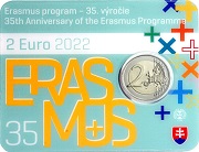 € euro commémorative 2022 Slovaquie Erasmus coincard bu