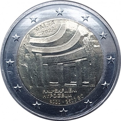 2 € euro commémorative 2022 Malte pour l'Hypogée de Hal Saflieni