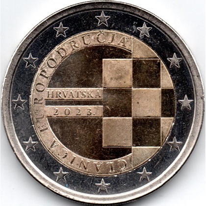 2 € commémorative 2023 Croatie pour commémorer l'introduction de l'euro comme monnaie officielle