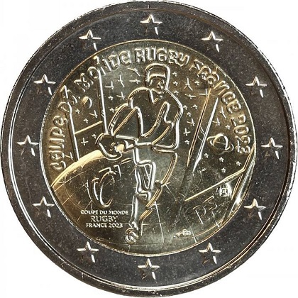2 € commémorative 2023 France dédiée à la Coupe du Monde de Rugby France 2023