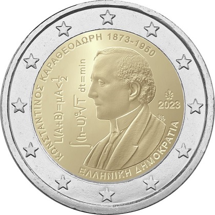 2 € commémorative 2023 Grèce pour le 150ème Anniversaire de naissance de Constantin Carathéodory
