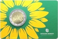 2 € commémorative 2023 Lituanie Ensemble avec l'Ukraine coincard