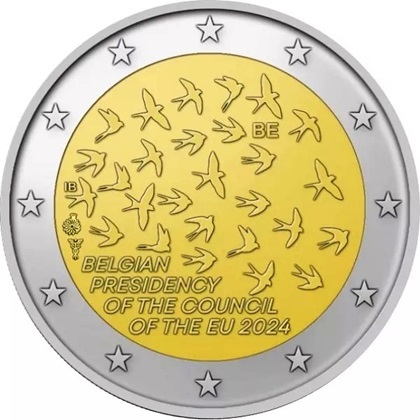 2 € commémorative 2024 Belgique pour la Présidence du Conseil de l'UE