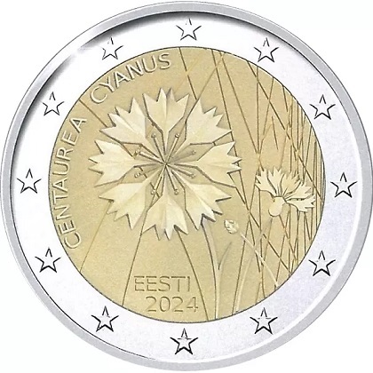 2€ commémorative 2024 Estonie pour célébrer le bleuet