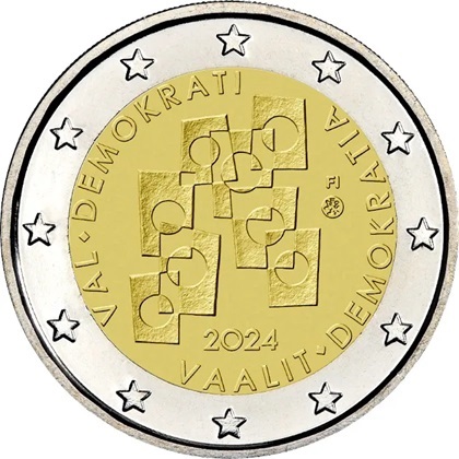2 € euro commémorative 2024 Finlande pour célébrer les élections et la démocratie