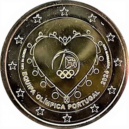 2 € euro commémorative 2024 Portugal dédiée à l'équipe olympique portugaise