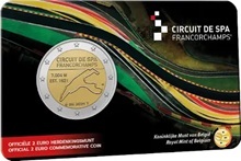 2 euro commémorative 2025 Belgique consacrée au circuit de Spa-Francorchamps coincard bu fr