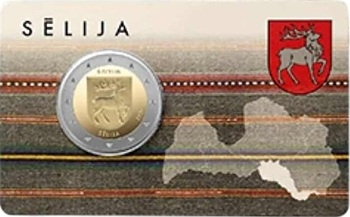 2 euro commémorative 2025 Lettonie consacrée à la region de Sélija coincard BU