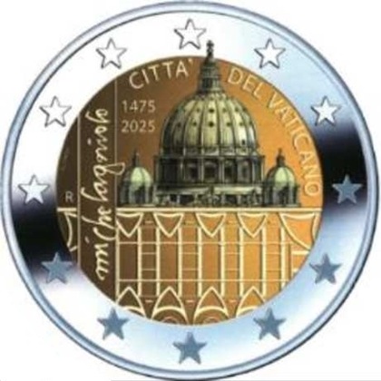 2 euro commémorative 2025 Vatican pour le 550e anniversaire de la naissance de Michel-Ange