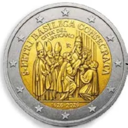 2 euro commémorative 2026 Vatican le 400e anniversaire de la basilique Saint-Pierre