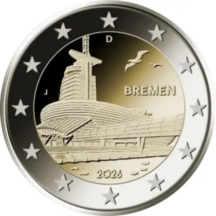 2 euro commémorative 2026 Allemagne Bremen, dédiée à la Maison du climat de Bremerhaven