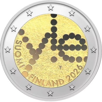 2 euro commémorative 2026 Finlande pour les 100 ans de radiodiffusion finlandaise