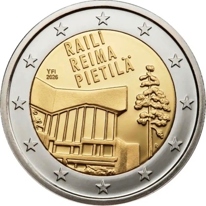 2 euro commémorative 2026 Finlande Raili et Reima Pietilä.