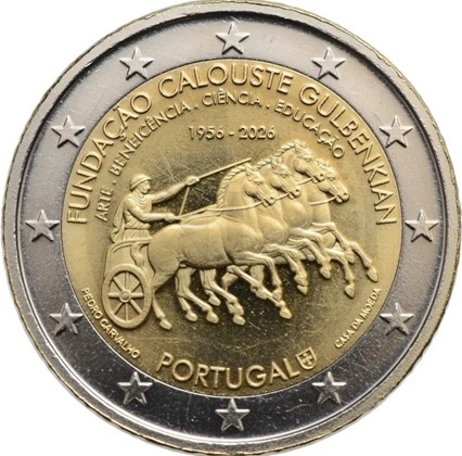 2 euros commémorative 2026 Portugal pour le 70e anniversaire de la Fondation Calouste Gulbenkian
