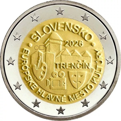 2 euro commémorative 2026 Slovaquie dédiée à la ville de Trencín