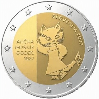 2 euro commémorative 2027 Slovénie pour le centenaire de la naissance de l'illustratrice Ancka Gošnik Godec
