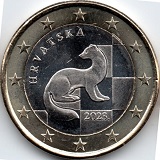 La pièce de 1 euro de la Croatie  2023