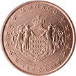 2 cent Monaco 2001